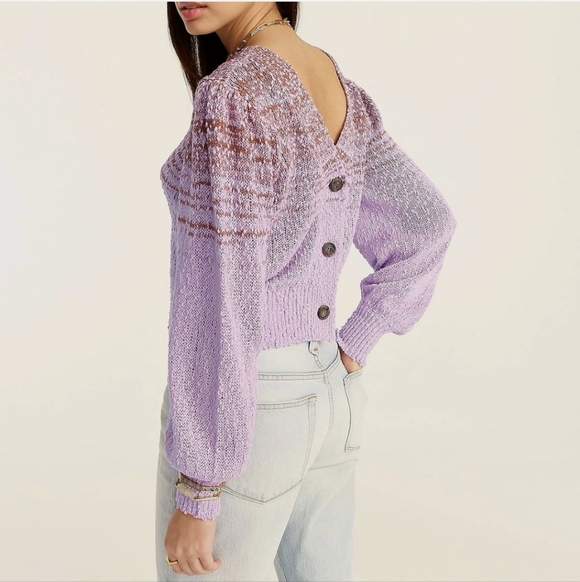 J Crew Reversible Space-Dyed Cardigan Sweater in Dusty Mauve S - Picture 3 of 17